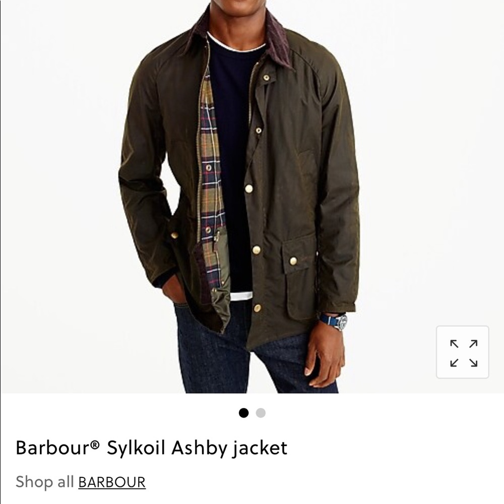 J. Crew Men’s Barbour Sylkoil Ashby Jacket Medium